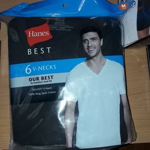 hanes V Neck black shirts